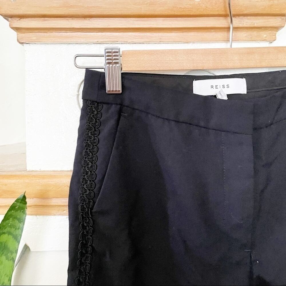 REISS navy blue crochet black stripe sides pants 2